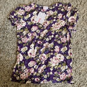 Lularoe NWT small floral olive top